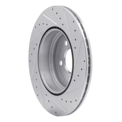 R1 Concepts R1 12-20 BMW 340I Rear Left Drilled & Slotted Silver Brake Rotor