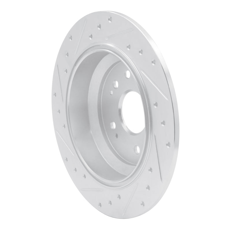 R1 Concepts R1 10-15 Honda Crosstour Rear Right Drilled & Slotted Silver Brake Rotor