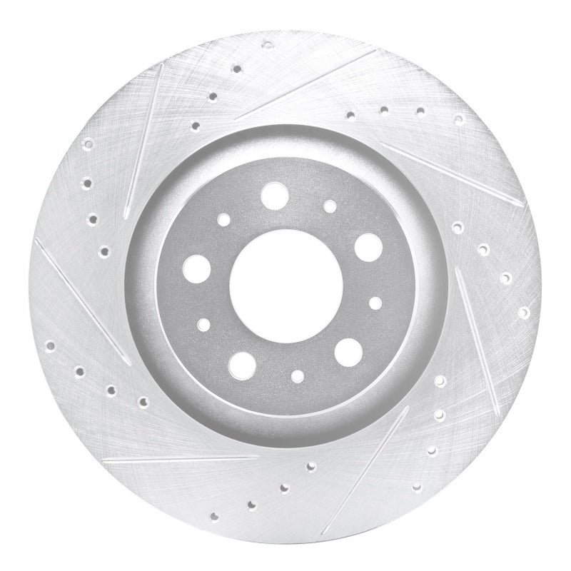 R1 Concepts R1 20-25 Tesla Model Y Rear Left Drilled & Slotted Silver Brake Rotor