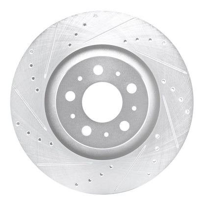 R1 Concepts R1 20-25 Tesla Model Y Rear Left Drilled & Slotted Silver Brake Rotor