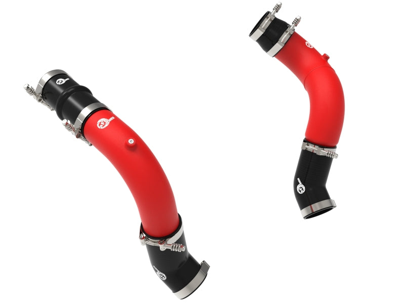 aFe BladeRunner 3in & 3-1/2in AL Hot and Cold Charge Pipe Kit Red RAM Diesel Trucks 25-26 L6-6.7L