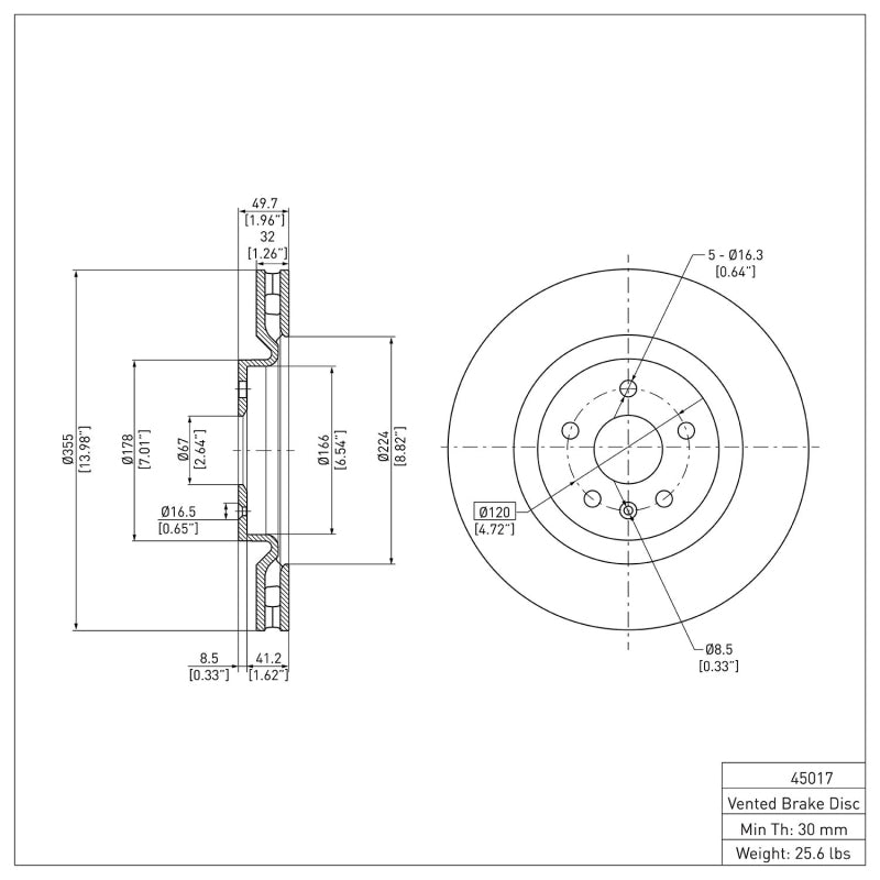 DFC 09-17 Buick Regal Front Brake Rotor