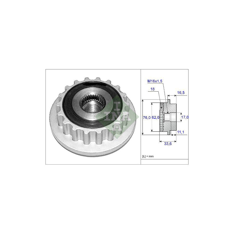 Ina 535 0118 10 Alternator Freewheel Clutch