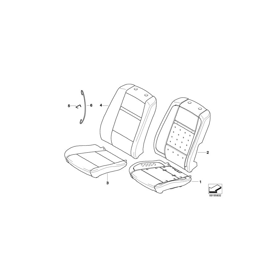 Genuine BMW 52106974512 E71 E70 Cover Backrest Leather Right GRAU (Inc. X5)
