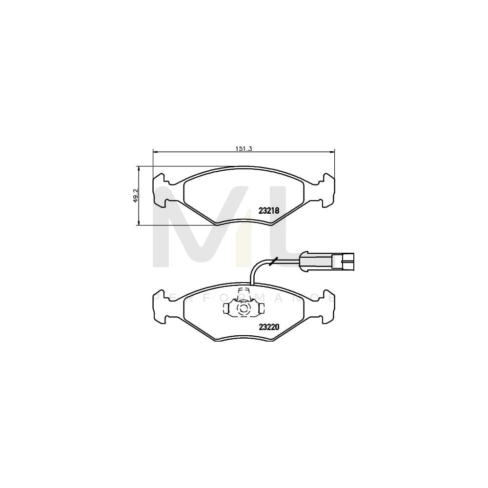 Hella 8DB 355 008-391 Brake Pad Set With Integrated Wear Warning Contact | ML Performance Car Parts