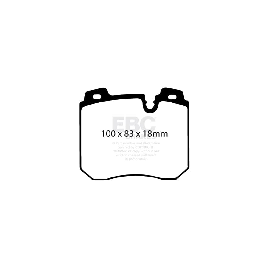 EBC PD08KF114 BMW E32 Yellowstuff Front Brake Pad & USR Disc Kit - ATE Caliper 2 | ML Performance UK Car Parts