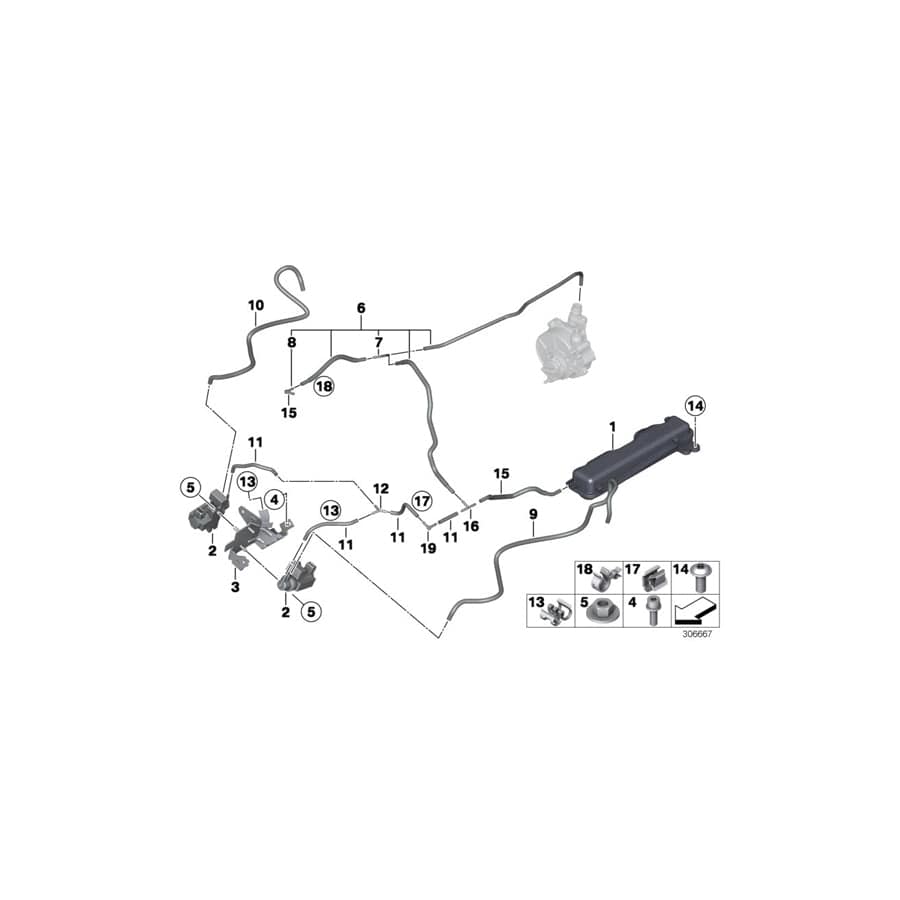Genuine BMW 11657847632 F01 F13 F12 Vacuum Hose Black (Inc. AlpinaB7X, 650iX 4.0 & X6 50iX 4.4)