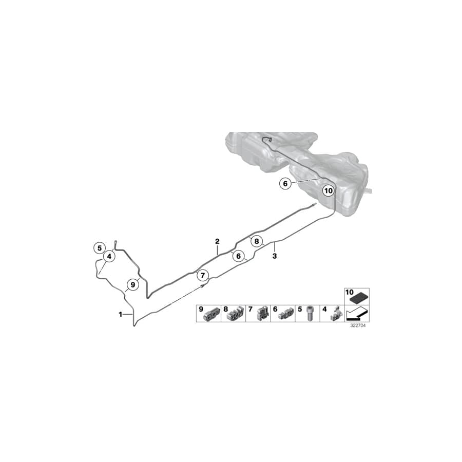 Genuine BMW 07149275526 F01 F07 Wiring Clip, Triple (Inc. 528iX, 750LiX 4.0 & 750Li)