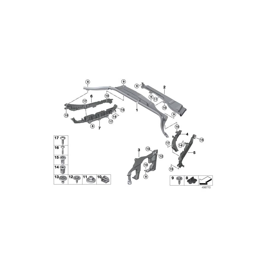 Genuine BMW 61139396987 G02 G01 Firewall, Lower Section, Left LL (Inc. X3)
