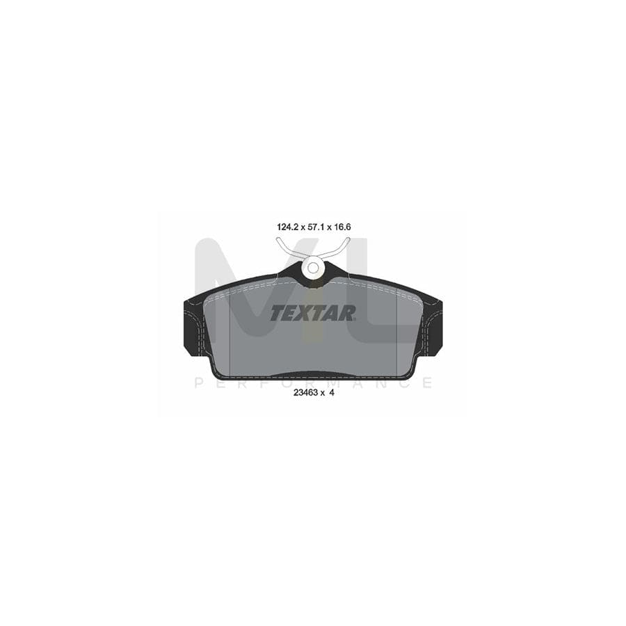 TEXTAR 2346302 Brake pad set not prepared for wear indicator