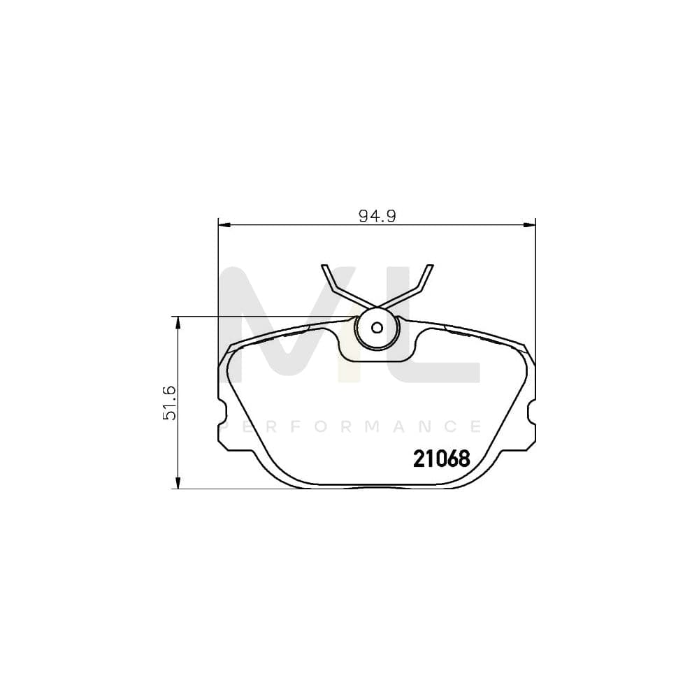 Hella 8DB 355 017-761 Brake Pad Set Not Prepared For Wear Indicator, With Brake Caliper Screws | ML Performance Car Parts