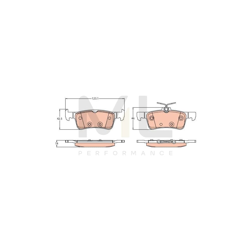 TRW Gdb2194 Brake Pad Set For Ford Fiesta Not Prepared For Wear Indicator