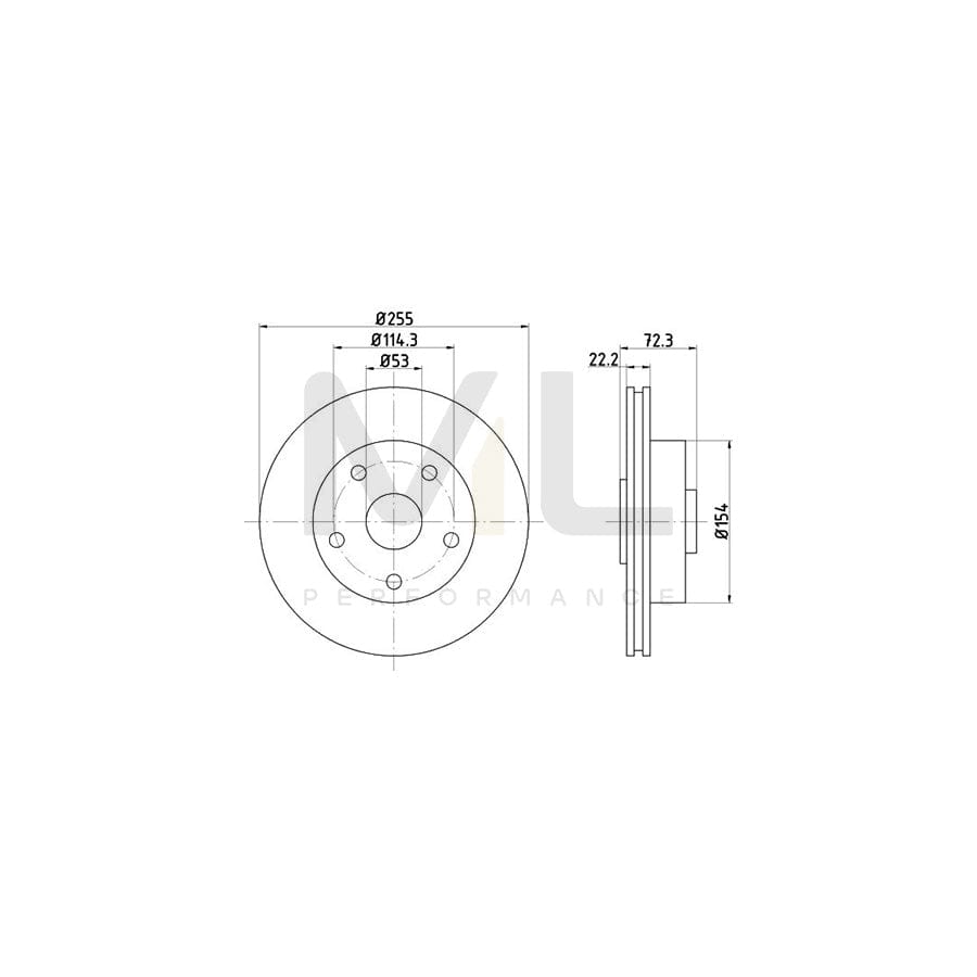 TEXTAR 92079100 Brake Disc for MAZDA 929 III Saloon (HC) Internally Vented, with wheel hub, without wheel studs  - 1 piece