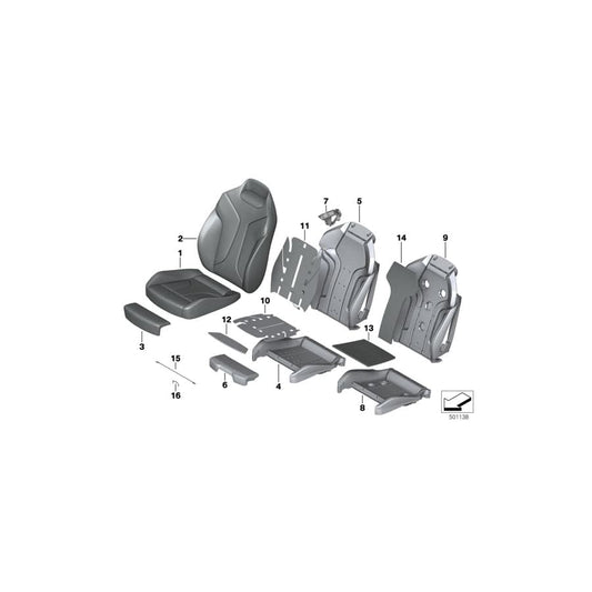 Genuine BMW 52108745875 F92 F93 F91 Sports Seat Cover Leather SCHWARZ (Inc. M8)