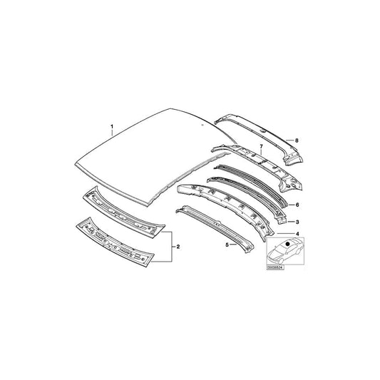 Genuine BMW 41328228248 E46 Rear Window Frame Upper Part (Inc. 330xd, 320d & 323i)