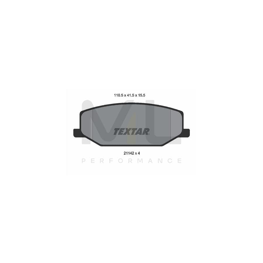 TEXTAR 2114202 Brake pad set not prepared for wear indicator