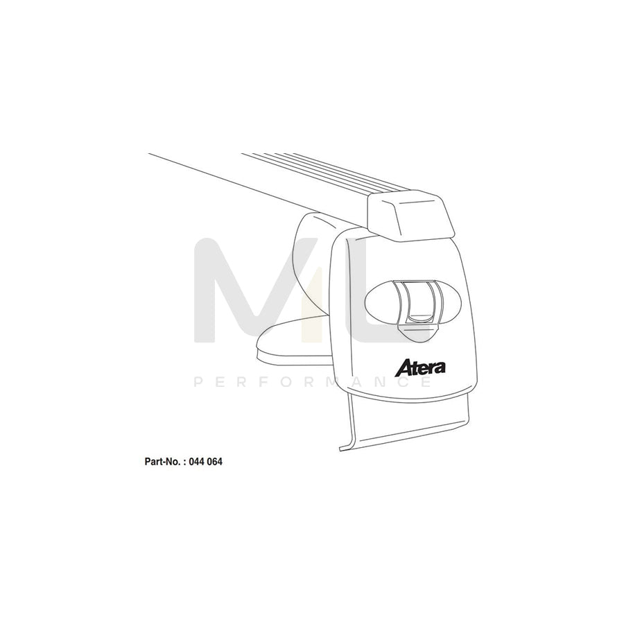 Atera Signo 044064 Roof bars for Audi A8 D3 (4E2, 4E8) for rain gutters, 122 cm, 100 kg, Steel