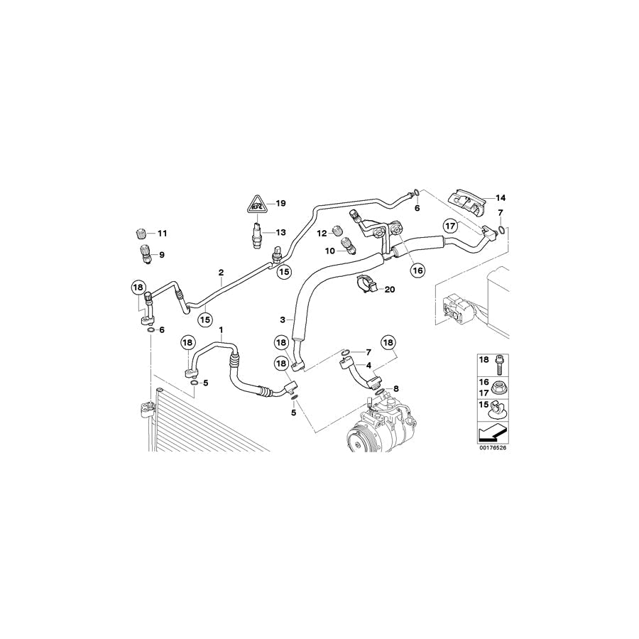 Genuine BMW 64509194765 E63 E60 Hose Clamp (Inc. 535d, 528xi & 530d)