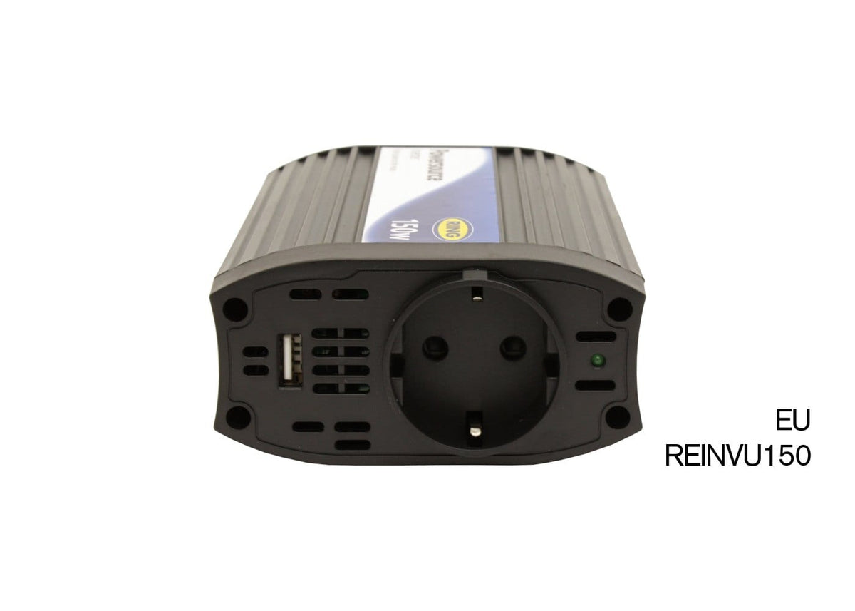 RING RINVU150 12V DC to 240V AC, 150W PowerSource inverter With 2.1A USB - Single Socket