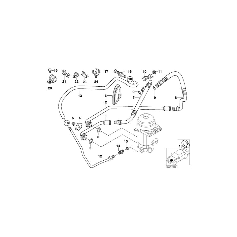 Genuine BMW 11427832823 E52 Pressure Hose Assy Inlet (Inc. AlpinaV8 & Z8)