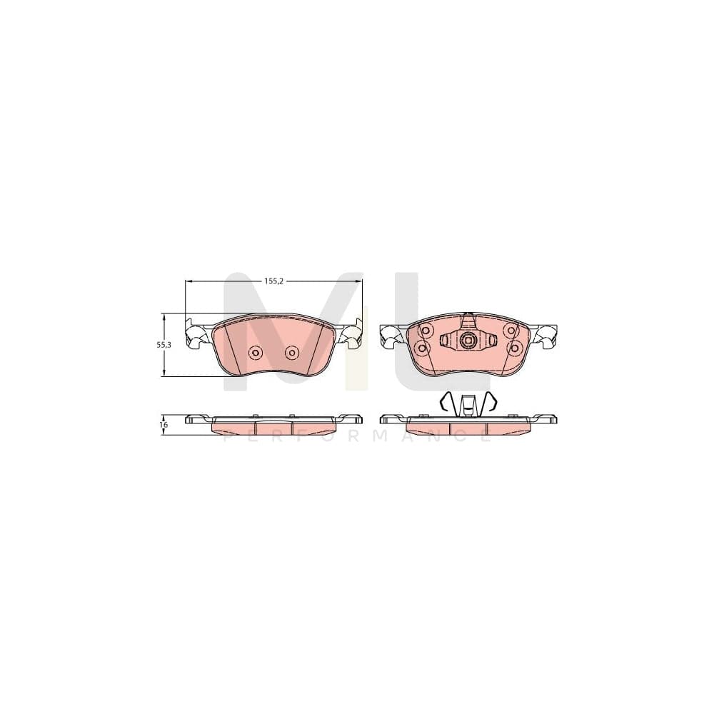 TRW Gdb2186 Brake Pad Set For Ford Fiesta Not Prepared For Wear Indicator