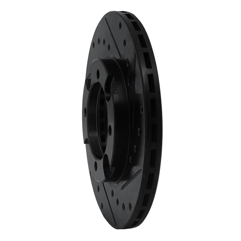 R1 Concepts R1 83-91 Dodge COLT Front Right Drilled & Slotted Black Brake Rotor