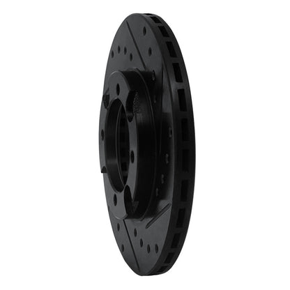 R1 Concepts R1 83-91 Dodge COLT Front Right Drilled & Slotted Black Brake Rotor