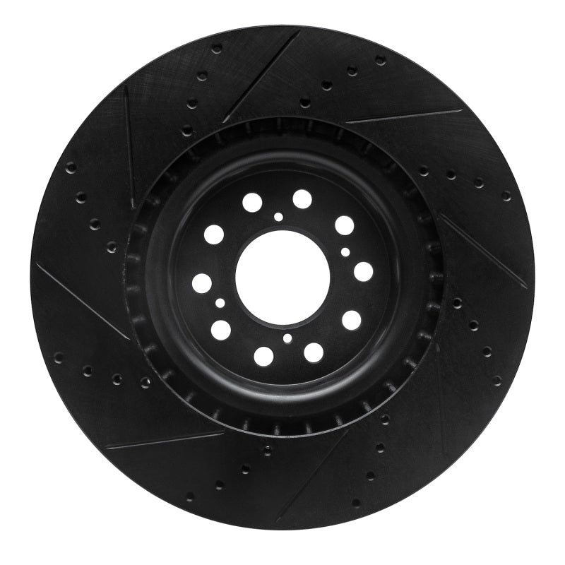 R1 Concepts R1 17-25 Acura Integra Front Right Drilled & Slotted Black Brake Rotor