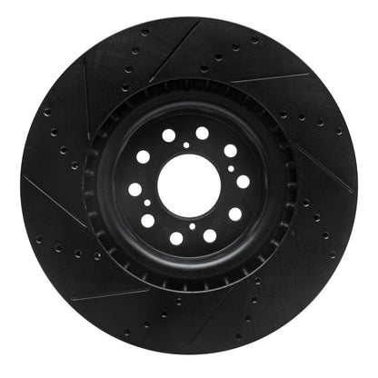 R1 Concepts R1 17-25 Acura Integra Front Right Drilled & Slotted Black Brake Rotor