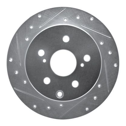 R1 Concepts R1 06-18 Lexus HS250H Rear Left Drilled & Slotted Silver Brake Rotor