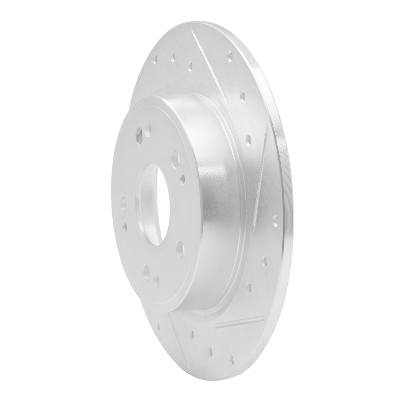 R1 Concepts R1 16-16 Honda CR-Z Rear Right Drilled & Slotted Silver Brake Rotor