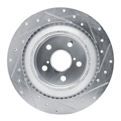 R1 Concepts R1 21-22 Lexus RC350 Rear Left Drilled & Slotted Silver Brake Rotor