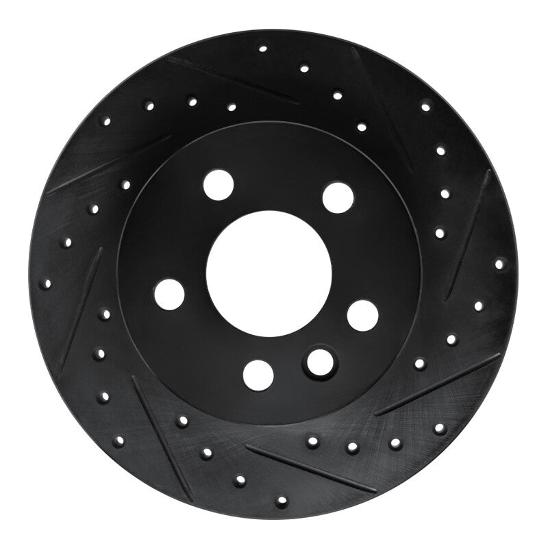 R1 Concepts R1 92-95 Volkswagen EuroVan Front Right Drilled & Slotted Black Brake Rotor