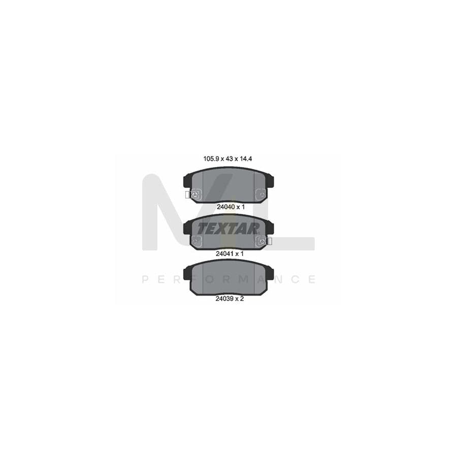 TEXTAR 2404001 Brake pad set with acoustic wear warning