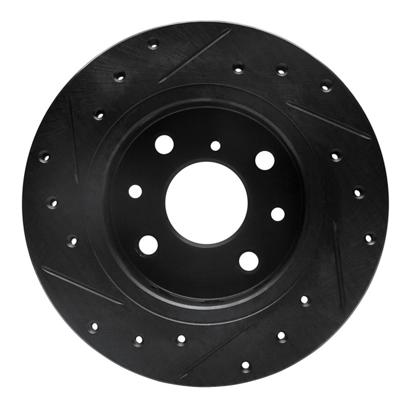 R1 Concepts R1 94-00 Kia Spectra Front Right Drilled & Slotted Black Brake Rotor