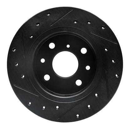 R1 Concepts R1 94-00 Kia Spectra Front Right Drilled & Slotted Black Brake Rotor