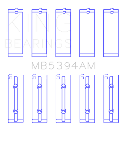 King Engine Bearings Toyota Scion XA/XB 1NZFE (Size STD) Bi-Metal Aluminum Main Bearing Set