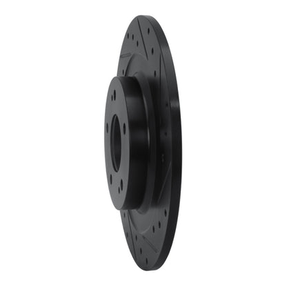 R1 Concepts R1 13-25 Mitsubishi Eclipse Cross Rear Right Drilled & Slotted Black Brake Rotor