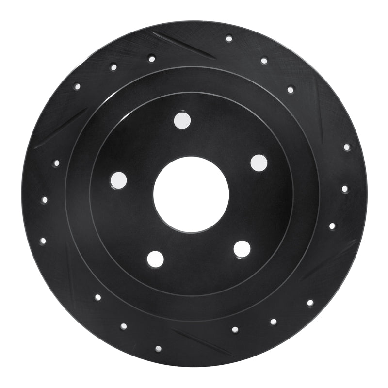 R1 Concepts R1 92-97 Subaru SVX Rear Right Drilled & Slotted Black Brake Rotor