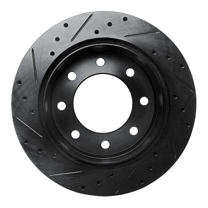 R1 Concepts R1 03-05 Chevrolet Silverado 1500 Rear Right Drilled & Slotted Black Brake Rotor