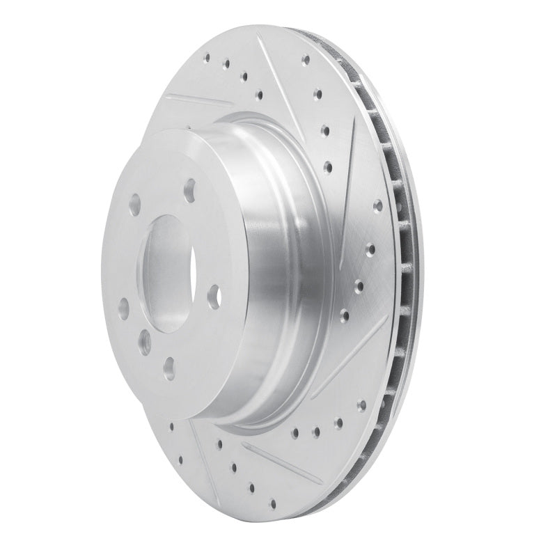 R1 Concepts R1 08-13 BMW 135I Rear Right Drilled & Slotted Silver Brake Rotor
