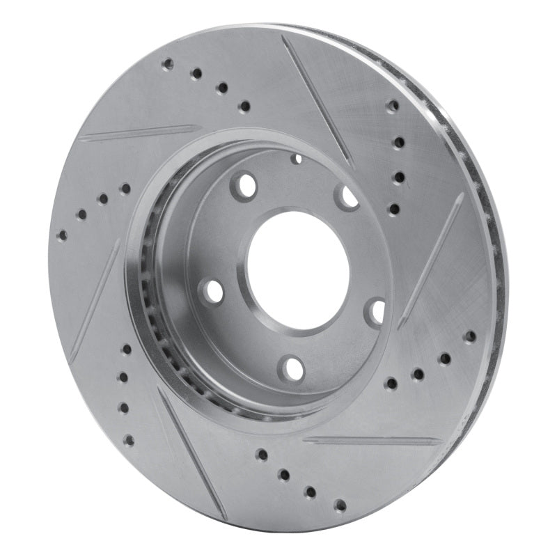 R1 Concepts R1 14-24 Mazda CX-3 Front Left Drilled & Slotted Silver Brake Rotor