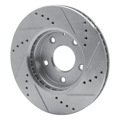 R1 Concepts R1 14-24 Mazda CX-3 Front Left Drilled & Slotted Silver Brake Rotor