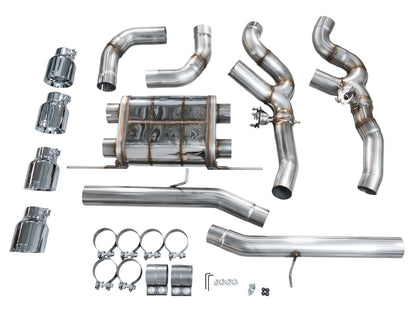 AWE Tuning 20-25 BMW X3 M/M Comp (F97) AWD SwitchPath Axle-Back Exhaust - Chrome Silver Tips