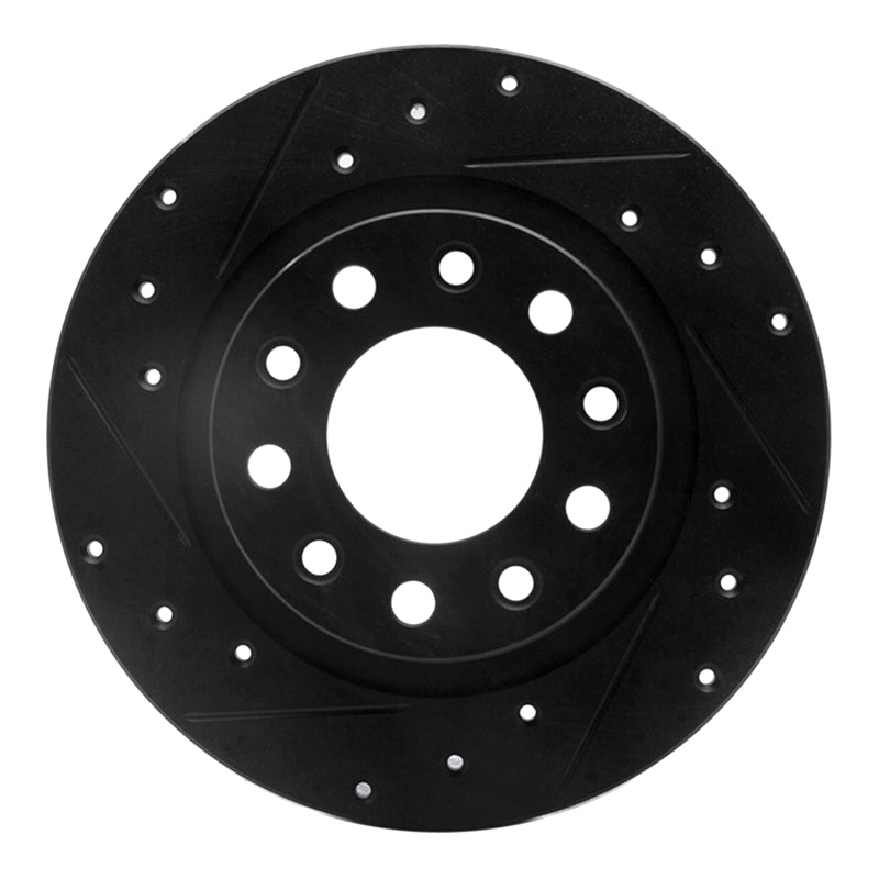 R1 Concepts R1 03-17 Dodge Viper Rear Left Drilled & Slotted Black Brake Rotor