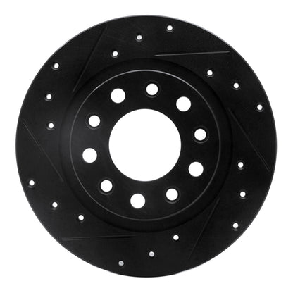 R1 Concepts R1 03-17 Dodge Viper Rear Left Drilled & Slotted Black Brake Rotor