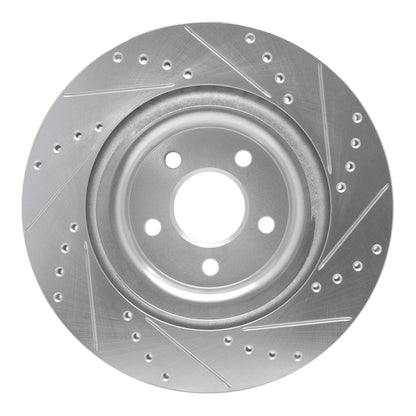 R1 Concepts R1 14-21 Jaguar F-Type Rear Left Drilled & Slotted Silver Brake Rotor