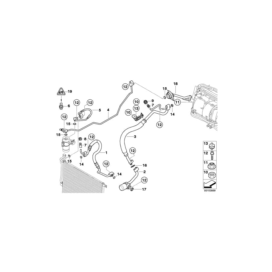 Genuine BMW 64503455919 E83 Adapter Lead Compressor-Suction Pipe (Inc. X3 3.0i, X3 3.0si & X3 2.5si)