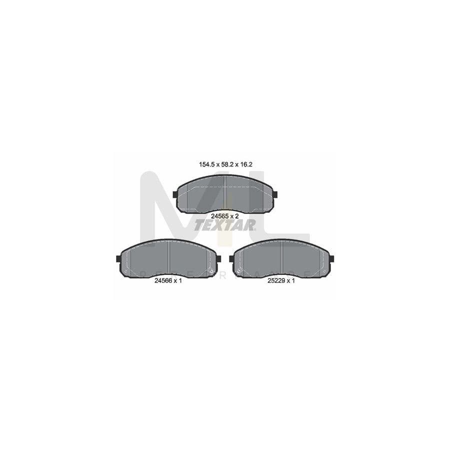 TEXTAR 2456501 Brake pad set for KIA Sedona I (GQ) with acoustic wear warning