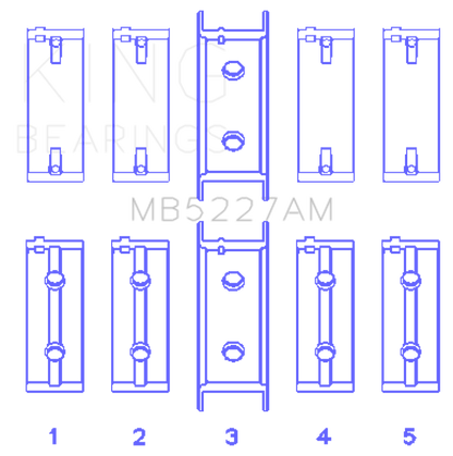 King Engine Bearings Mitsubishi 4G63/4G63T (92) (Size +0.50mm) Main Bearing Set